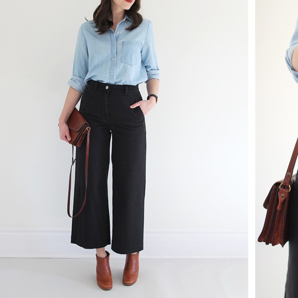 Everlane wide leg cropped black denim jeans 0 - Picture 6 of 6